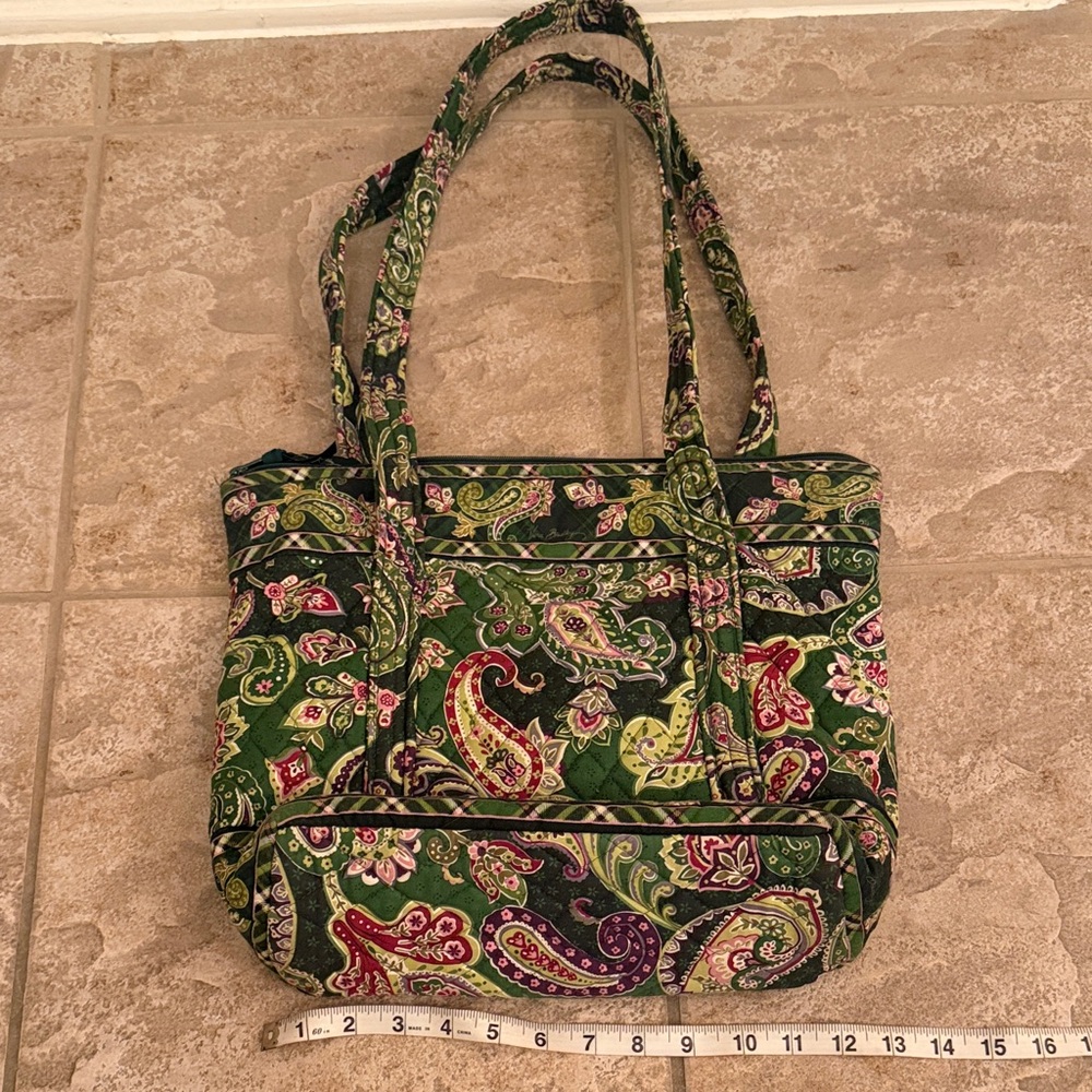 Vera Bradley Paisley Green Tote Bag - Picture 2 of 4